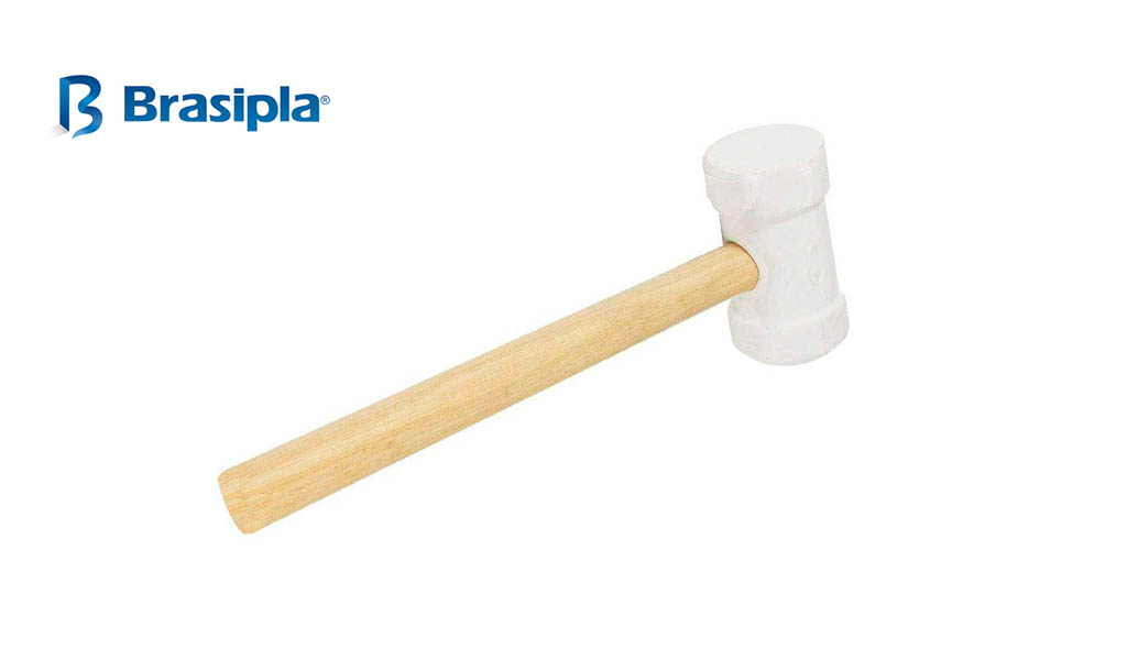 MARTELO BRASIPLA DE BORRACHA 40MM BRANCO