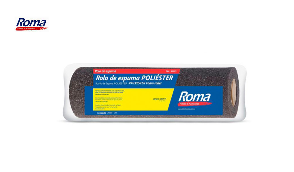 ROLO ROMA ESPUMA POLIEST 23CM CZ S/CB