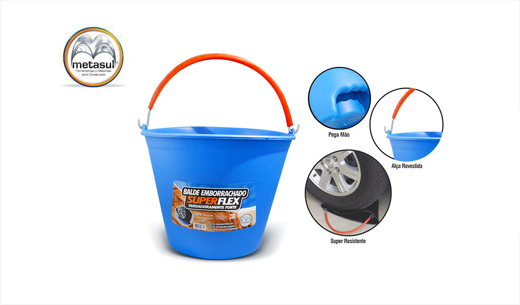 BALDE METASUL EMBORR SUPERFLEX 12LT AZUL/LARANJA
