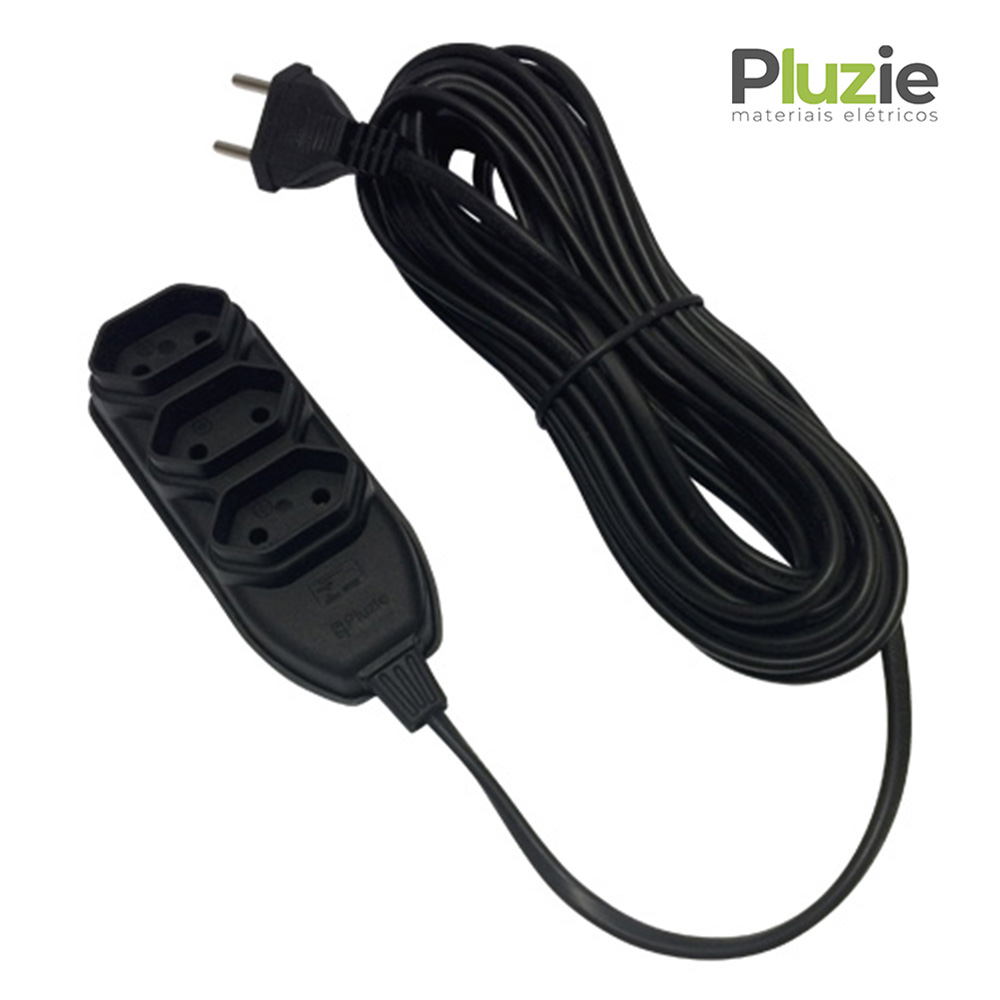 EXTENSAO PLUZIE TRIP CABO PP 2P 10M PR