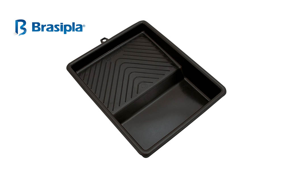 BANDEJA BRASIPLA PLASTICA P/ PINTURA TAM. 29X35CM COR PRETO.