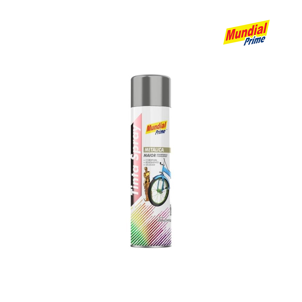SPRAY MUNDIAL PRIME METALICA ALUMINIO 400ML