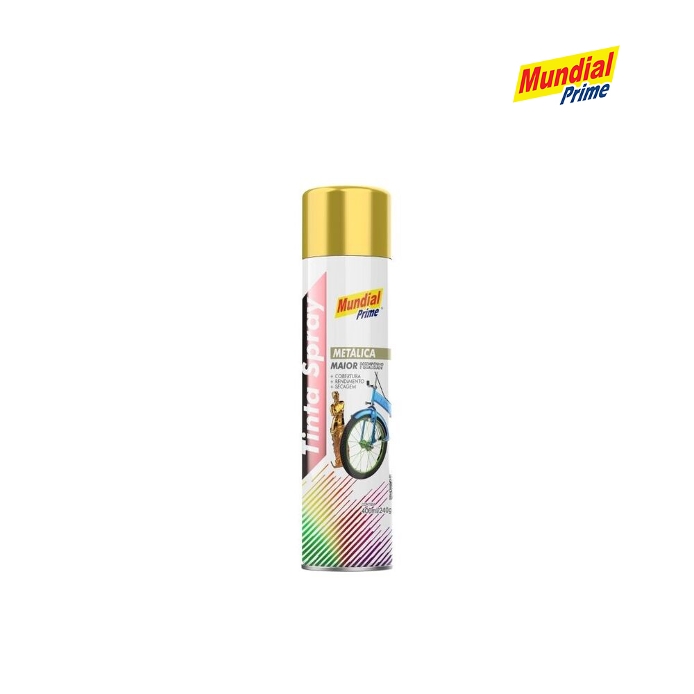 SPRAY MUNDIAL PRIME METALICA OURO 400ML