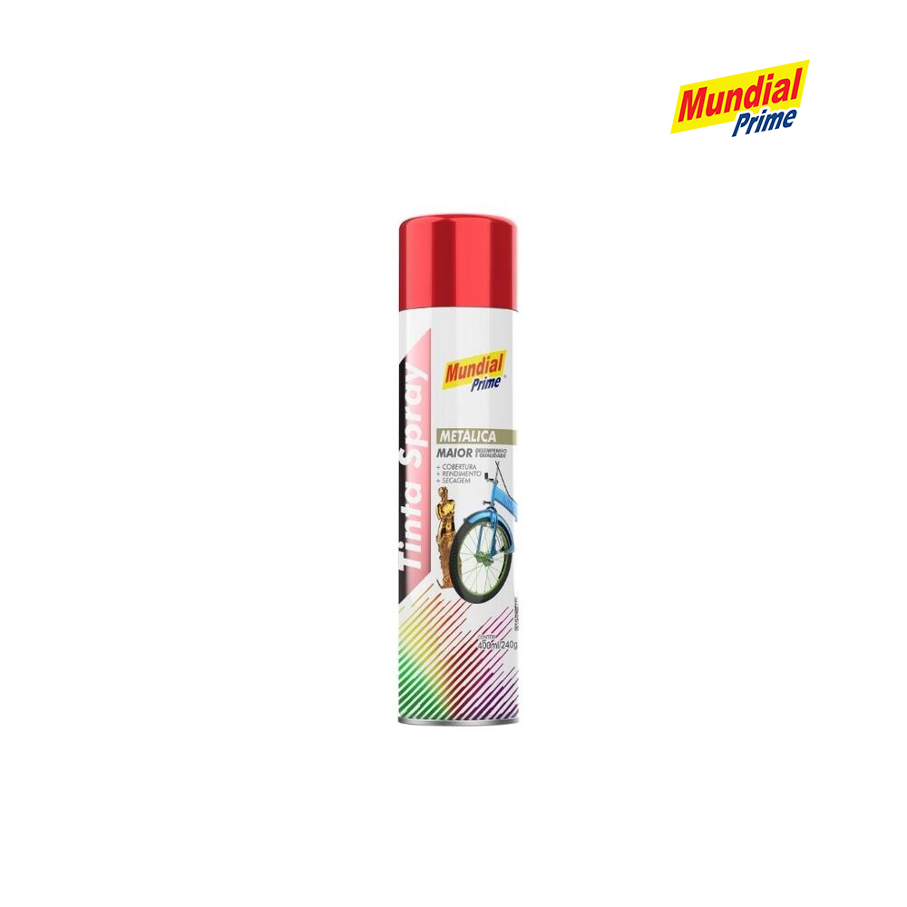 SPRAY MUNDIAL PRIME METALICA VERMELHA 400ML