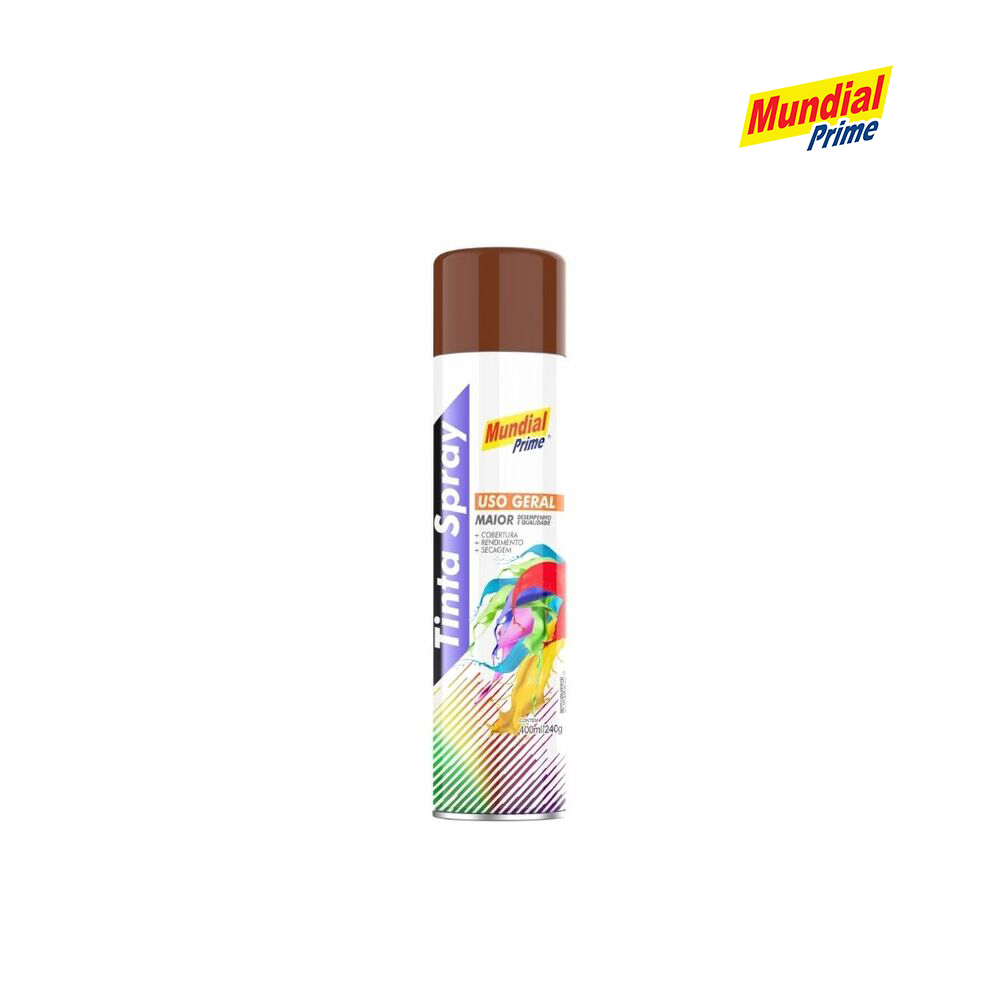 SPRAY MUNDIAL PRIME USO GERAL MARROM 400ML