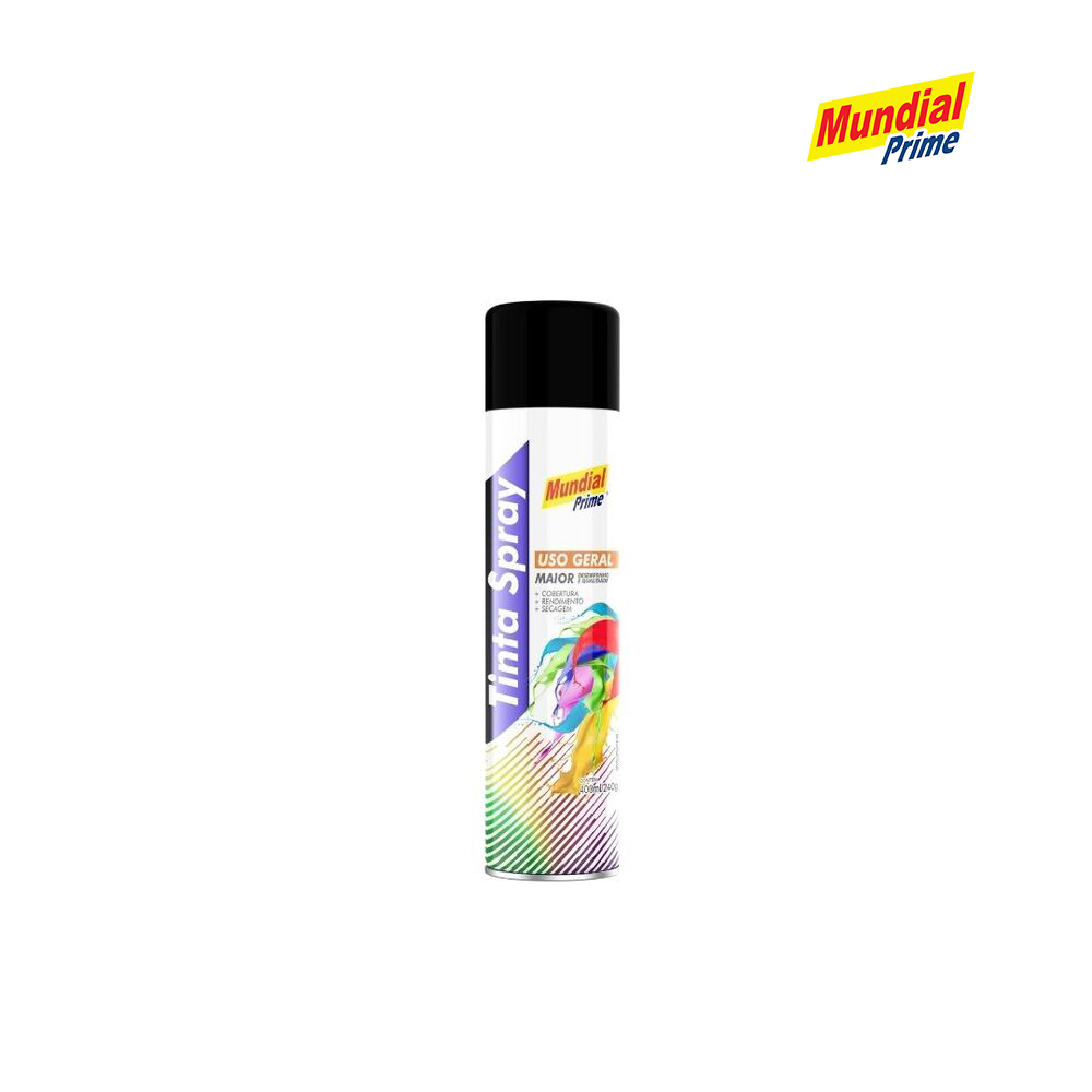 SPRAY MUNDIAL PRIME USO GERAL PRETO FOSCO 400ML