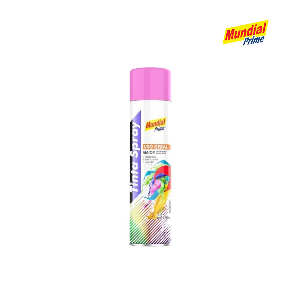 SPRAY MUNDIAL PRIME USO GERAL ROSA 400ML