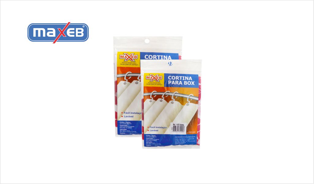 CORTINA MAXEB P/BOX ESTAMPADA 1,35X1,80M