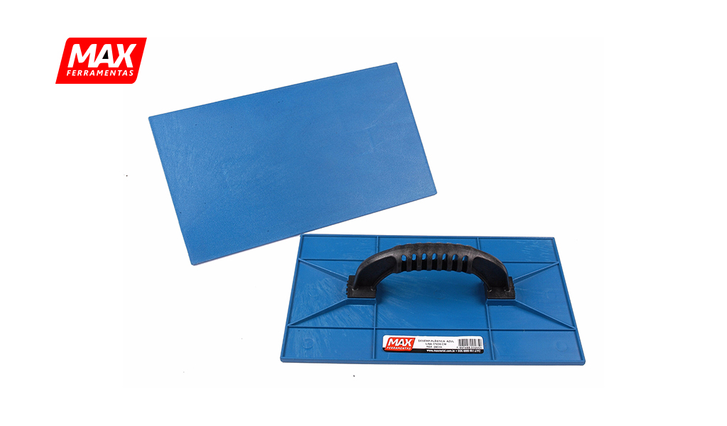 DESEMPENADEIRA MAX PLASTICA LISA 15X26CM AZUL