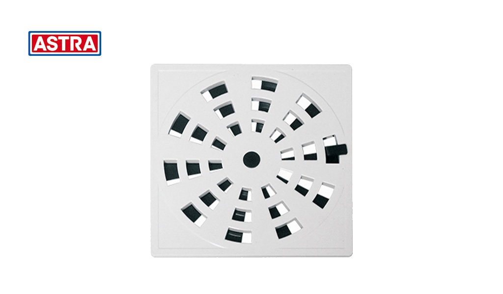 GRELHA ASTRA QUADRADA PLASTICA C/VEDACAO 15X15CM - MODELO GRB5 BRANCA