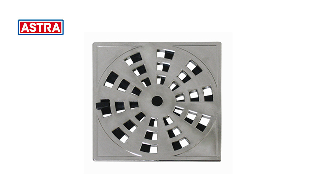 GRELHA ASTRA QUADRADA PLASTICA C/VEDACAO 15X15CM - MODELO GRB6 CROMADA