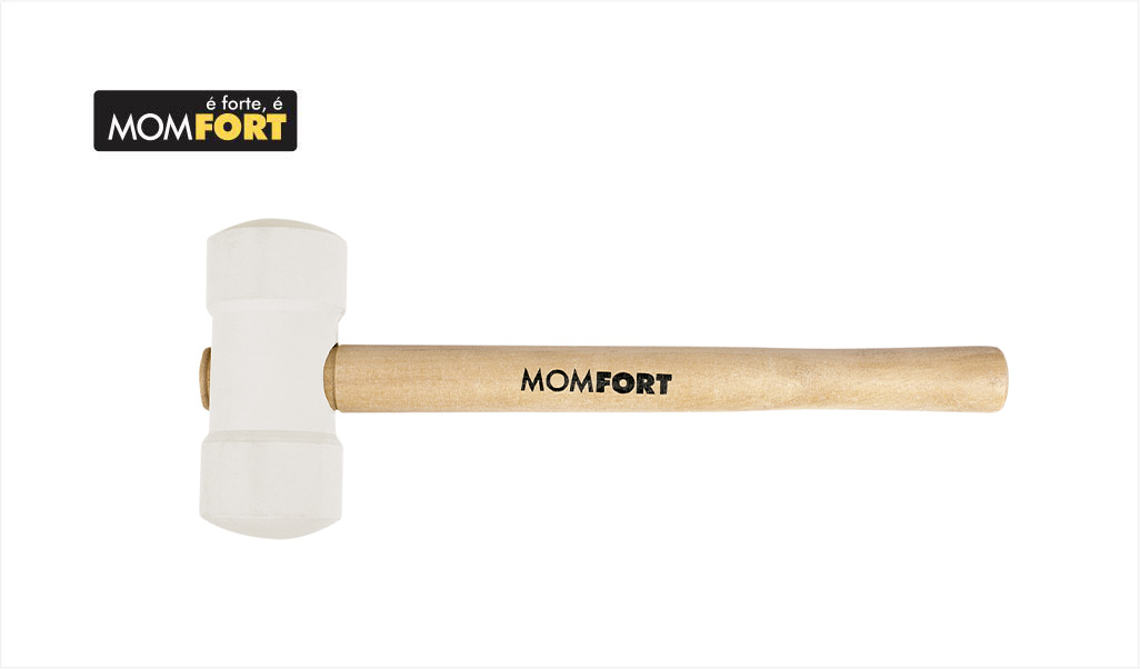 MARTELO MOMFORT DE BORRACHA BRANCO 40MM