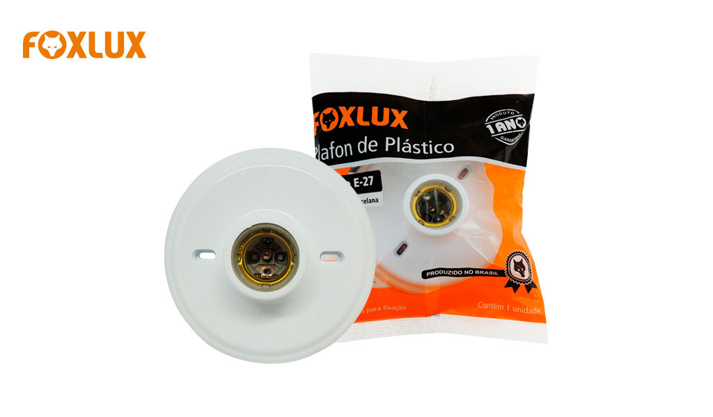 PLAFON FOXLUX PLAST C/SOQUET PORC E-27 BR