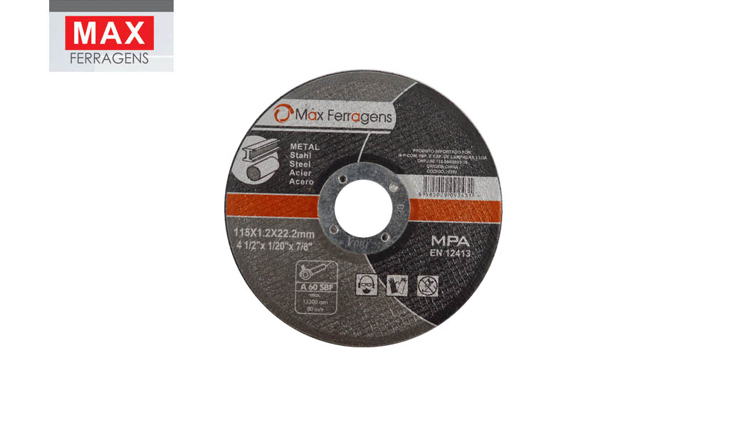 DISCO MAX CORTE METAL/INOX 180X1,6X22MM 7”