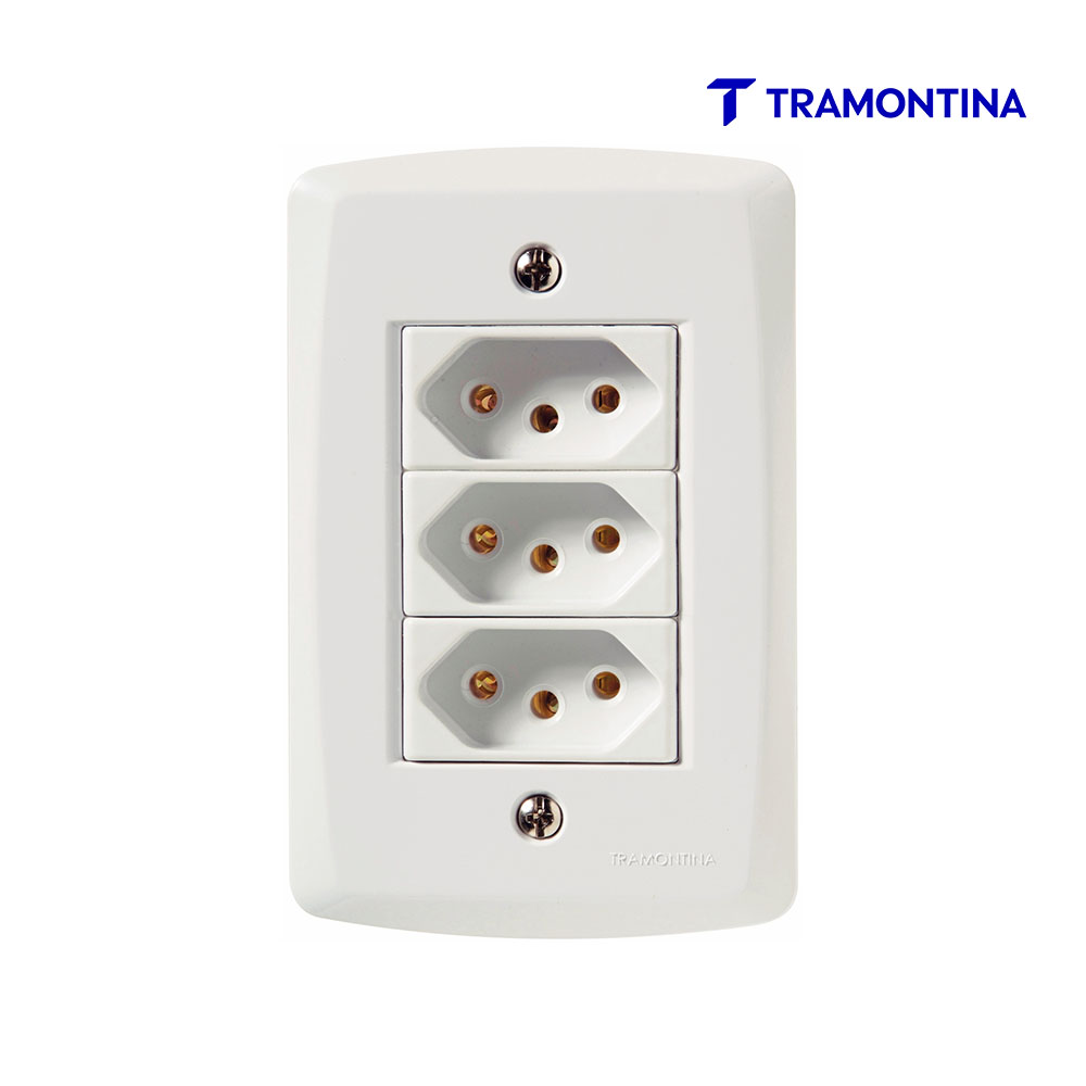 TRAMONTINA LUX2 3 TOM 2P+T 10A BR