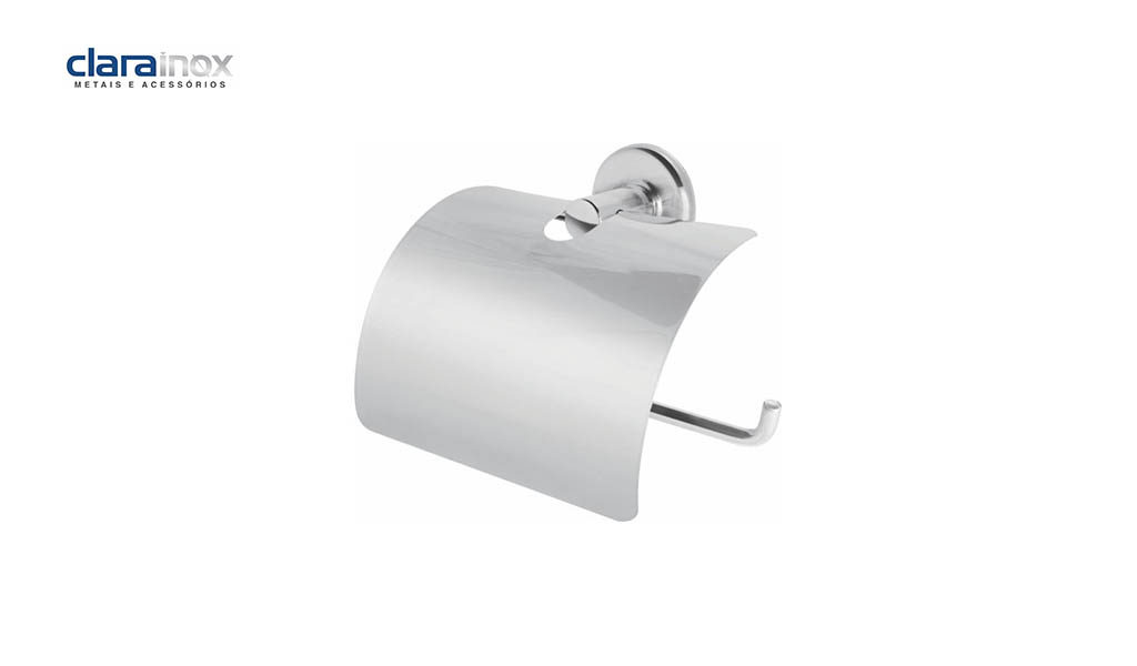 PAPELEIRA CLARA INOX C/TAMPA