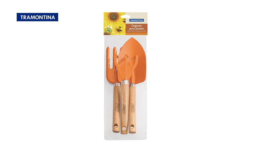 CONJUNTO TRAMONTINA P/JARDIM 3 PCS MET CB MAD