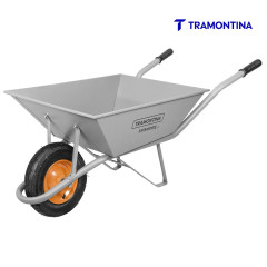 CARRINHO DE MÃO TRAMONTINA METAL GALVANIZADO 65L  3,5X8”  EXTRA FORTE C/ PNEU E CAMARA