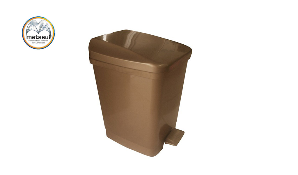 LIXEIRA METASUL PLAST C/PEDAL 9L BRONZE