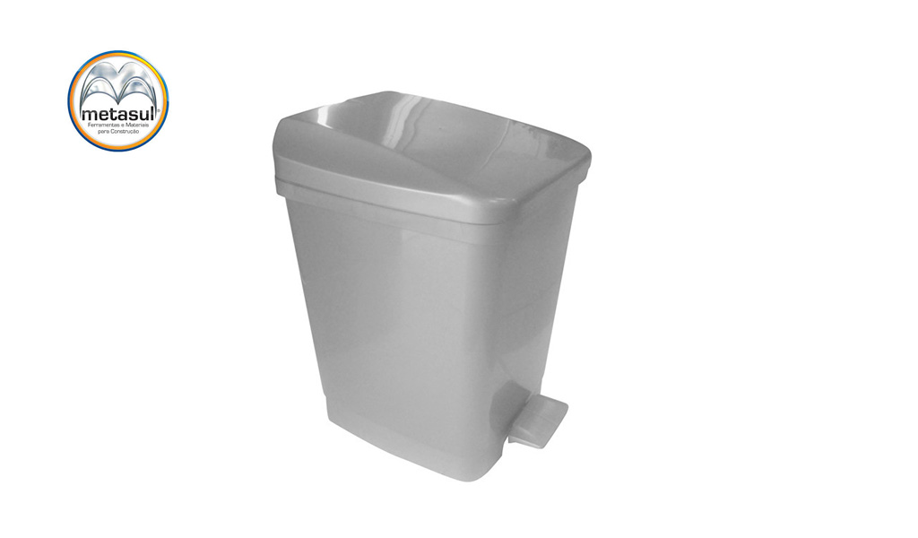 LIXEIRA METASUL PLAST C/PEDAL 9L CINZA