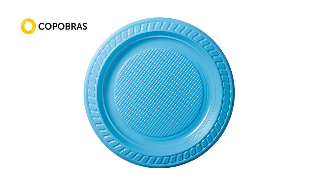 PRATO COPOBRAS PLASTICO 15CM AZUL CLARO C/500 UNIDADES