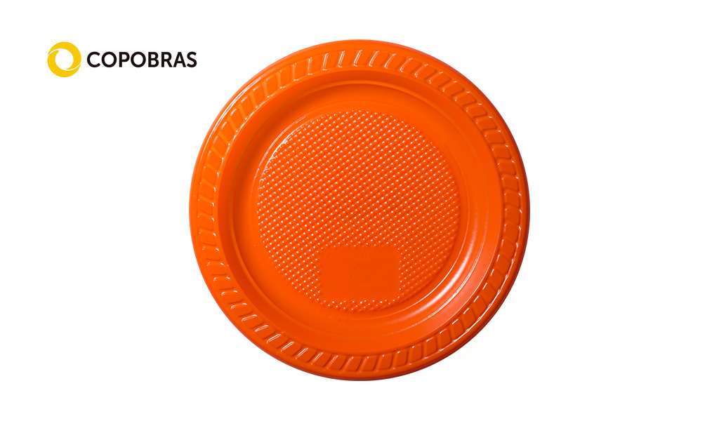 PRATO COPOBRAS PLAST 15CM LARANJA C/500