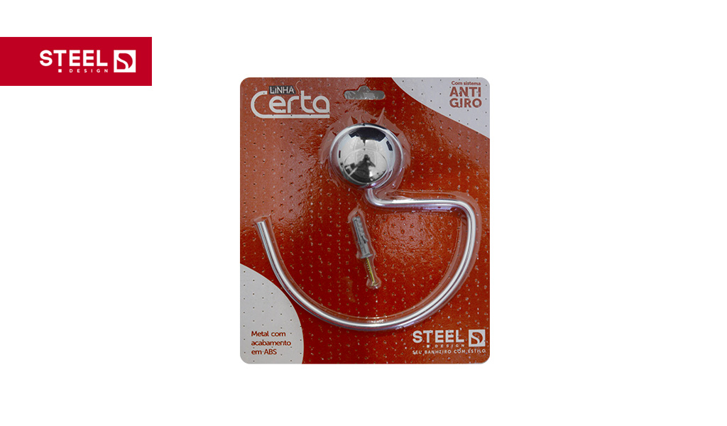 STEEL/CERTA TOALHEIRO OVAL ABS/INOX CR