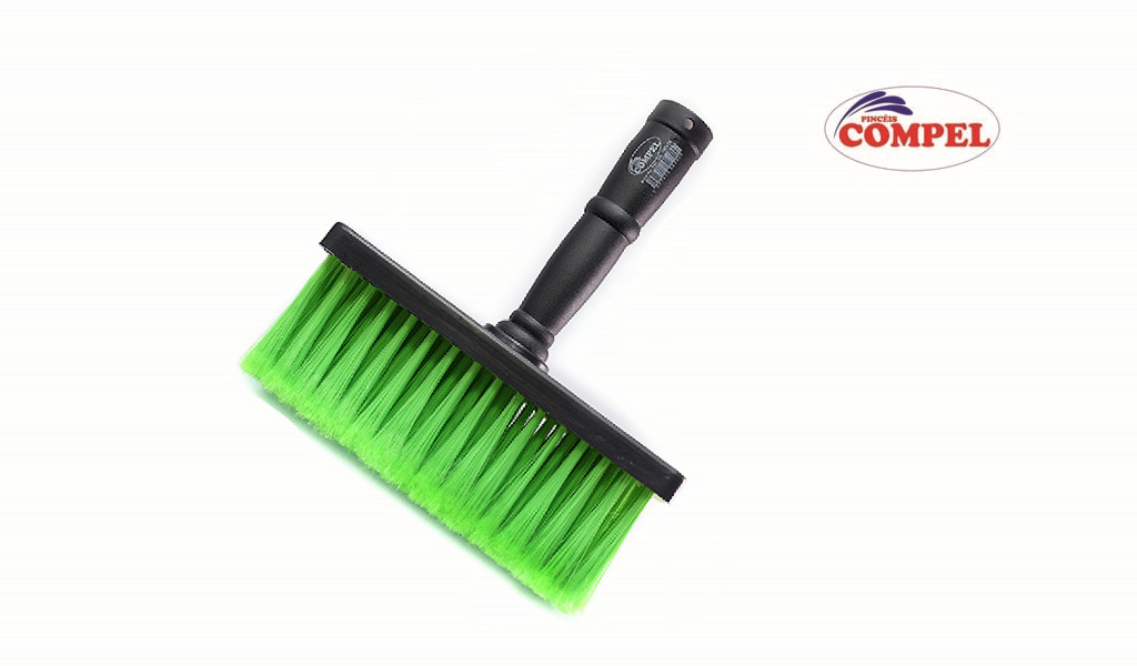 BROXA COMPEL RETANGULAR VERDE C/CABO PLASTICO
