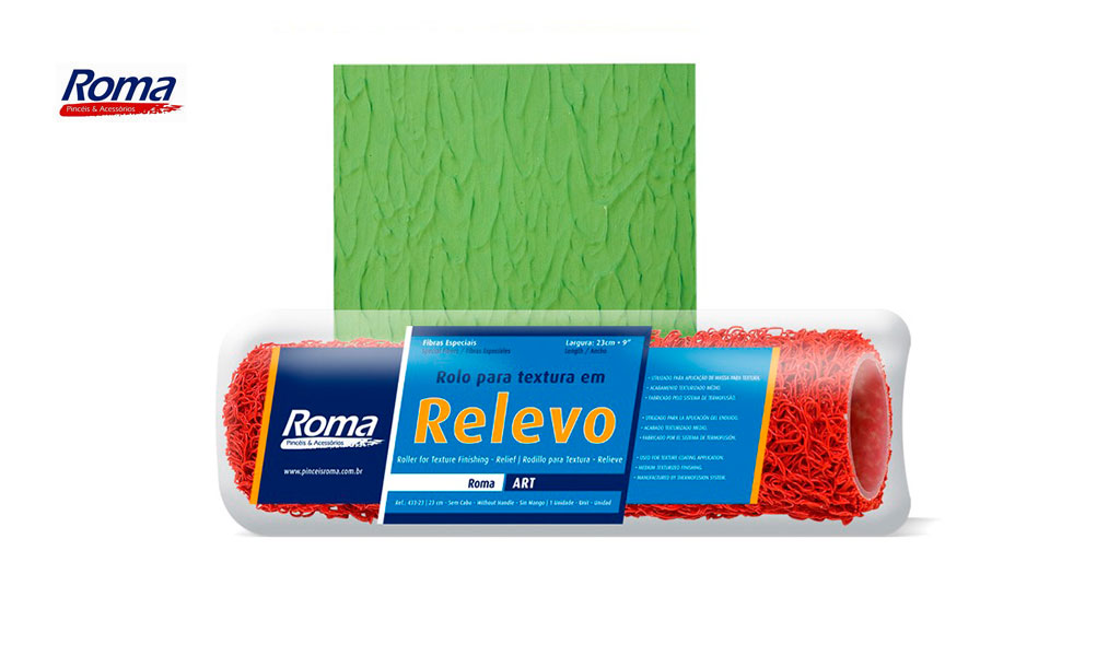 ROLO ROMA P/TEXTURA RELEVO 23CM S/CB