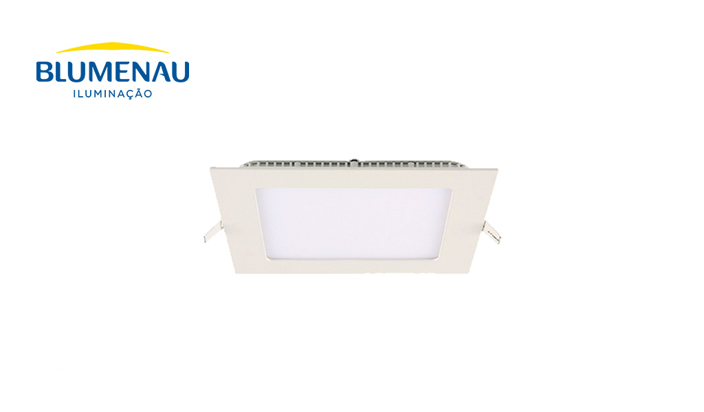 LUMINARIA BLUMENAU LED 12W EMB QUAD 3000K BR