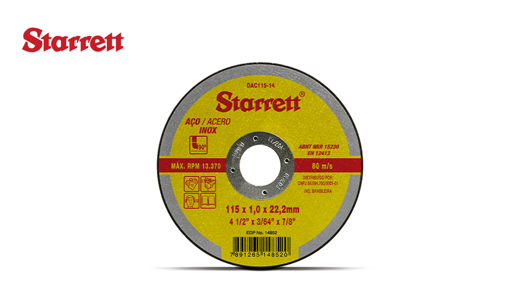 DISCO STARRETT CORTE 115X1,0X22,2MM 4,5''