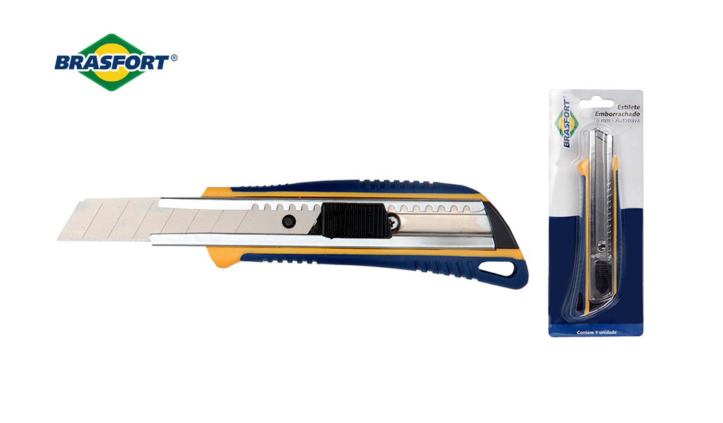 ESTILETE BRASFORT PLAST C/TRAV EMBOR 18MM
