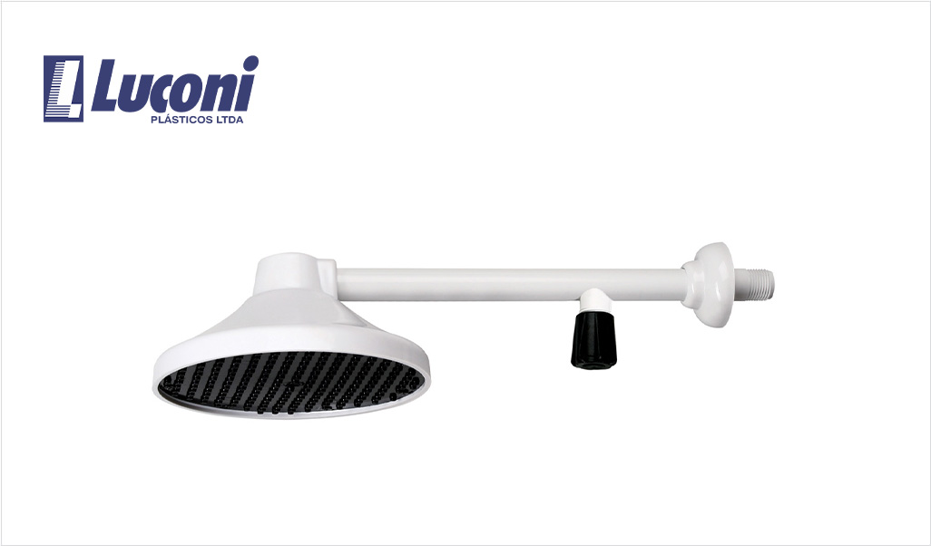 CHUVEIRO LUCONI PLAST 30CM 6” C/REG BR