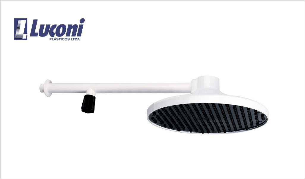 CHUVEIRO LUCONI PLAST 30CM 9” C/REG BR
