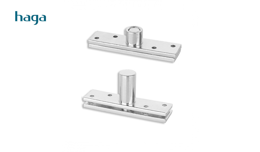 DOBRADICA HAGA P/PORTA PIVOTANTE C/ROLO CROMADO