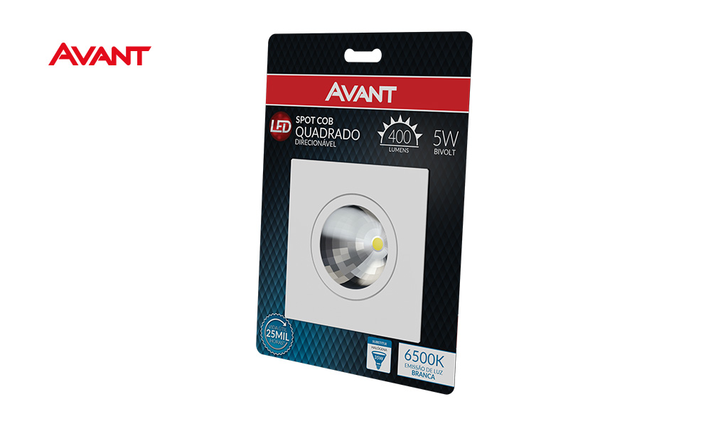 SPOT AVANT LED SUPIMPA 5W EMBUTIR QUADRADA 6500K
