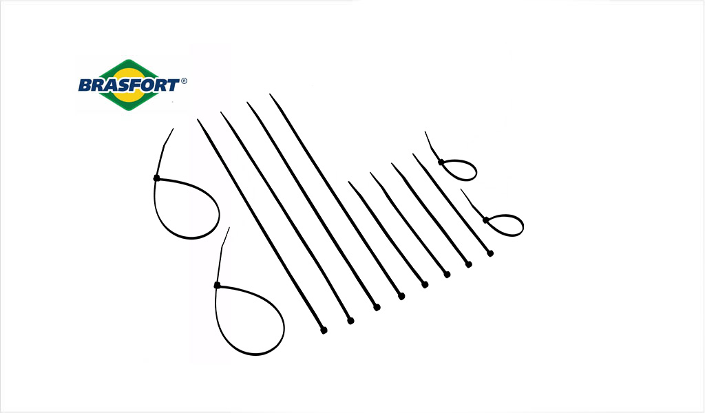 ABRAÇADEIRA BRASFORT NYLON PR 4,8X300MM C/100