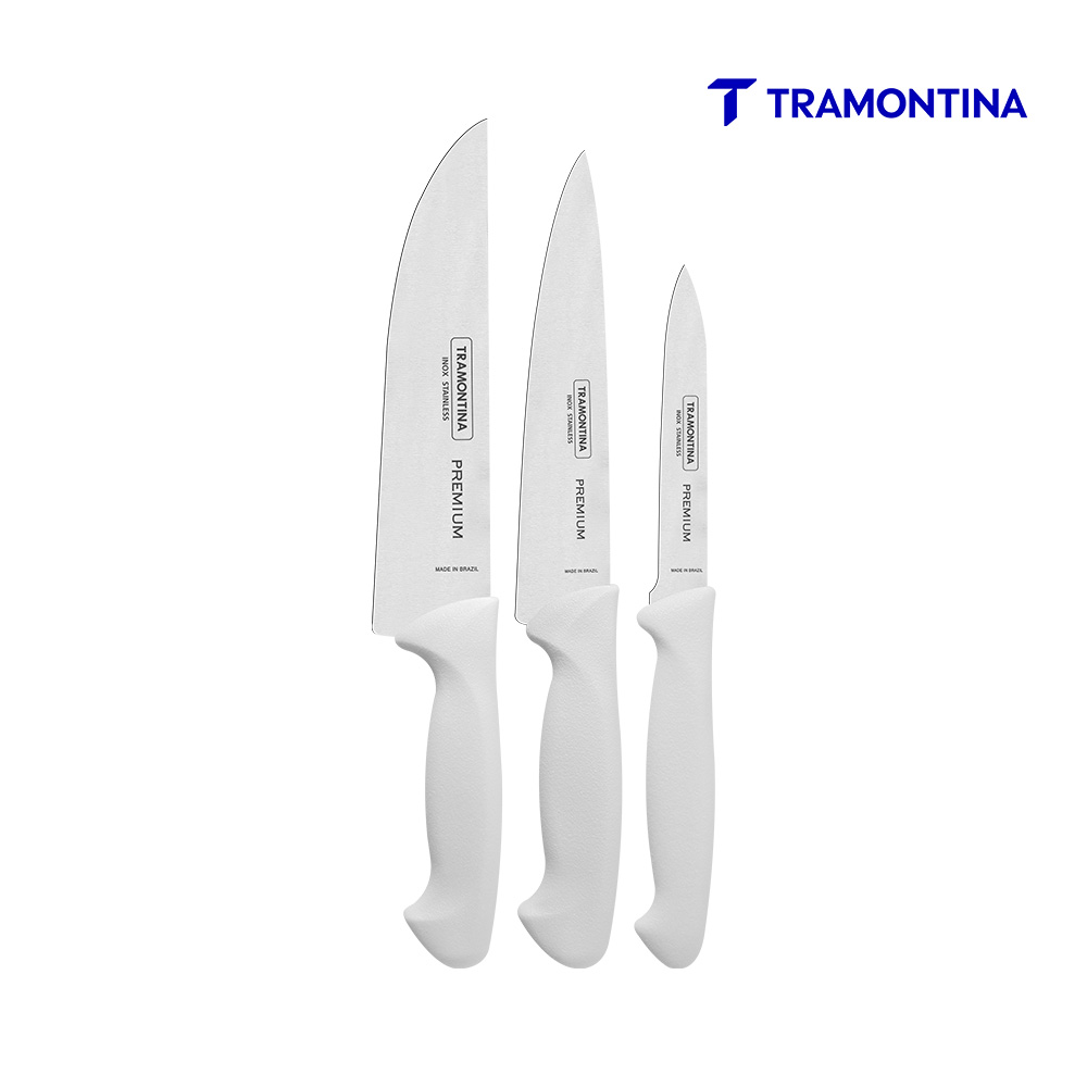 JOGO FACAS TRAMONTINA INOX BR C/03
