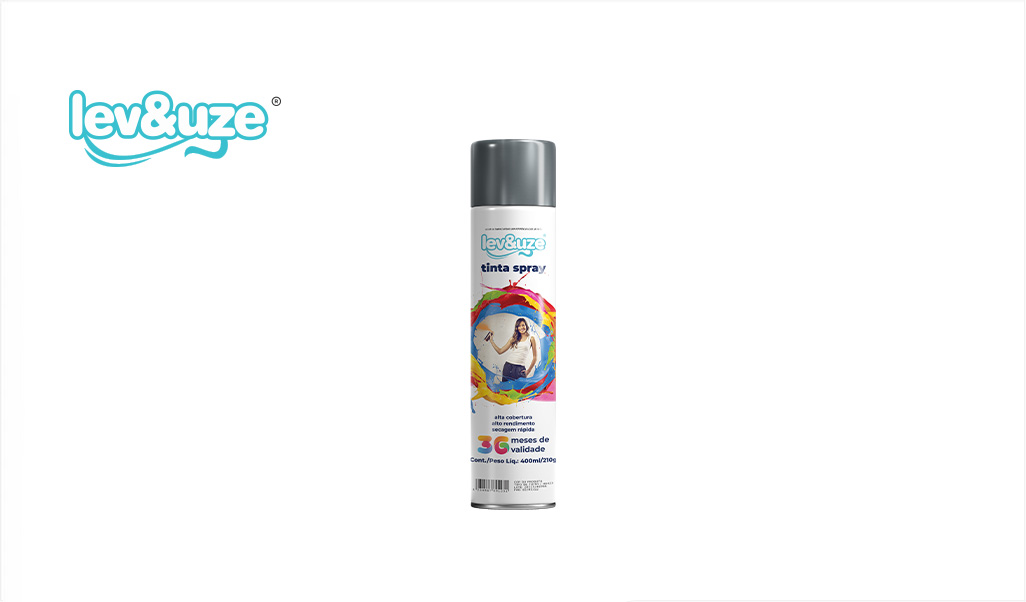 SPRAY LEV&UZE METALICO ALUMINIO 400ML