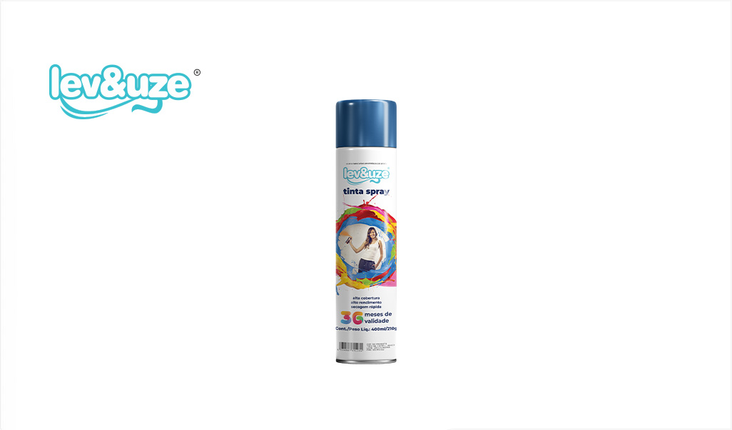 SPRAY LEV&UZE METALICO AZUL 400ML