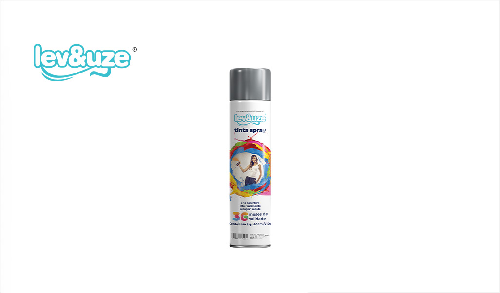 SPRAY LEV&UZE METALICO PRATA 400ML
