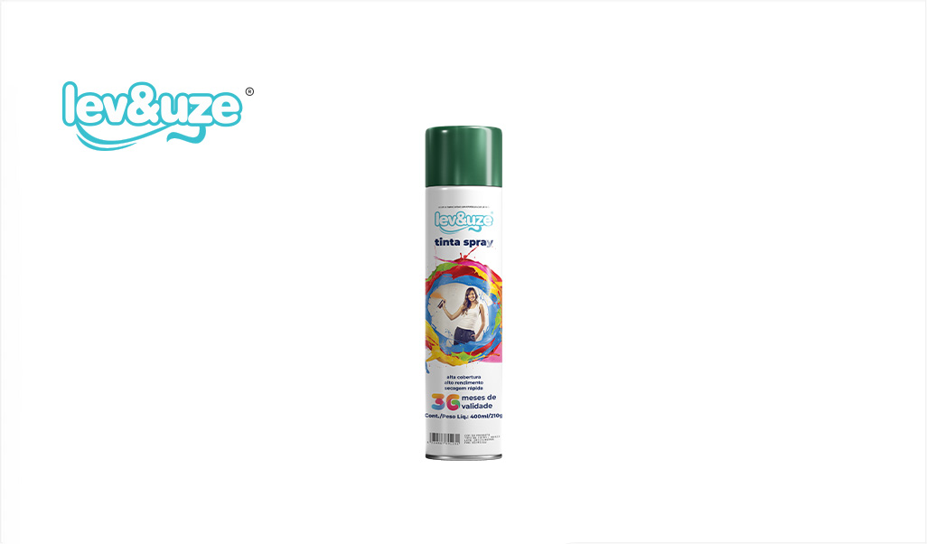 SPRAY LEV&UZE METALICO VERDE 400ML