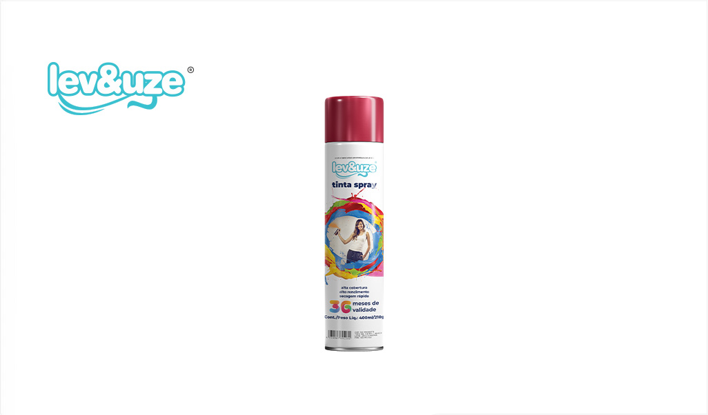 SPRAY LEV&UZE METALICO VERMELHO 400ML