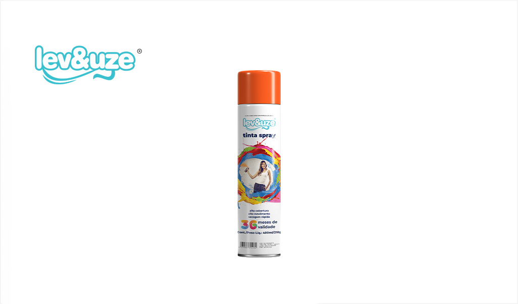 SPRAY LEV&UZE LUMINOSA LARANJA 400ML