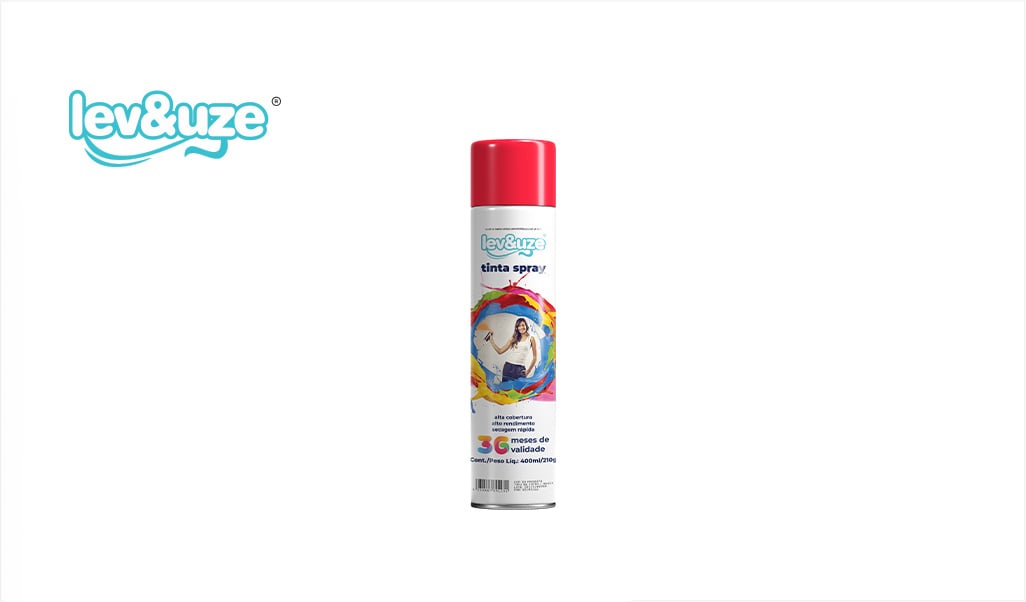 SPRAY LEV&UZE LUMINOSA VERMELHO 400ML