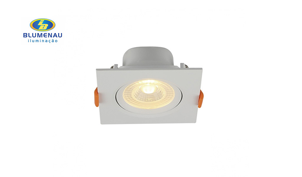 SPOT BLUMENAU LED 8W EMB QD ABS 3000K BR