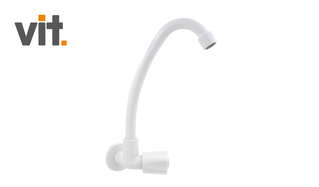 TORNEIRA VIT PIA COZINHA/PAREDE 1/4 VOLTA BICA MOVEL ABS C25 - NA COR BRANCA