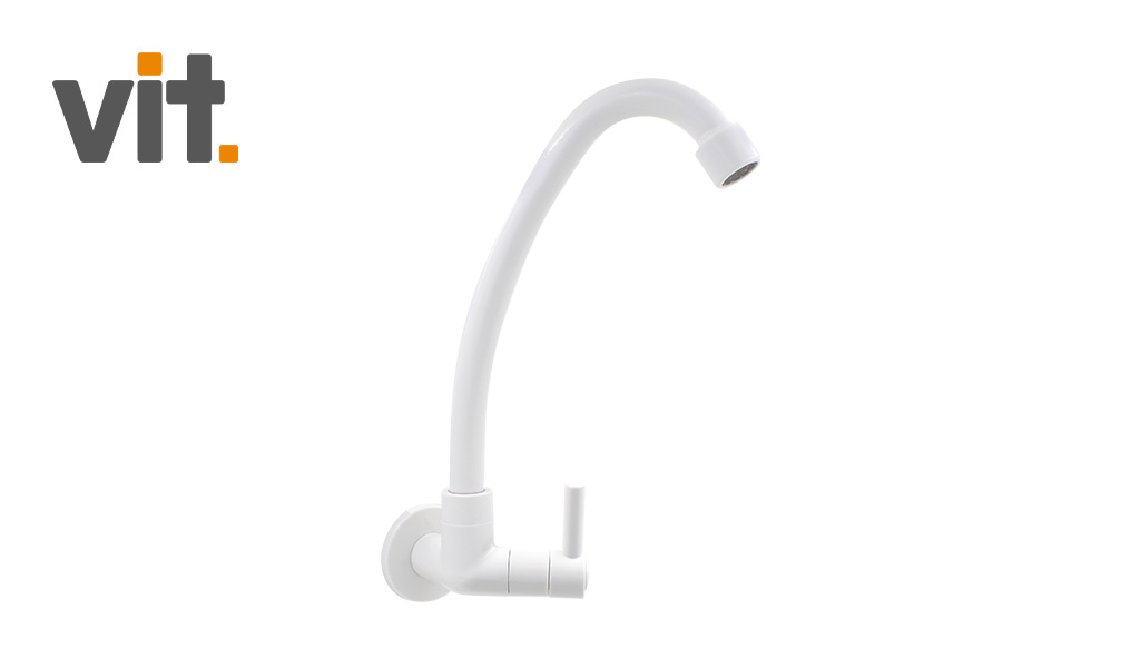 TORNEIRA VIT PIA COZINHA/PAREDE 1/4 VOLTA BICA MOVEL ABS C72 - NA COR BRANCA