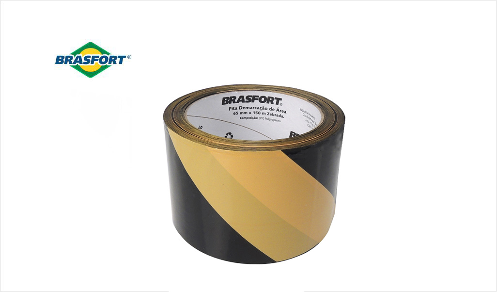 FITA BRASFORT DEMARCACAO 65MMX150M AM/PR
