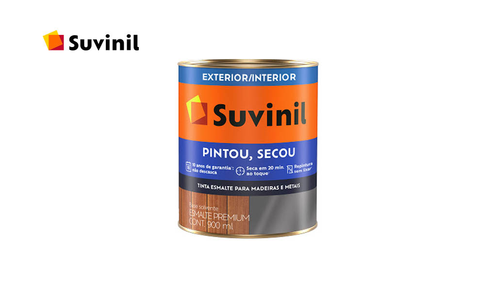 ESMALTE SUVINIL PINTOU SECOU BRILHANTE 900ML PLATINA